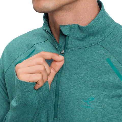 ENERGETICS He.-Langarmshirt Cusco IV M MELANGE/BLUE PETROL/ Bild 1