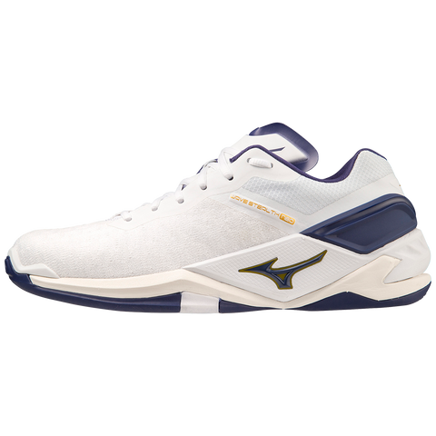 MIZUNO WAVE STEALTH NEO 43 White/BRibbon/MP Gold Bild 6