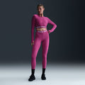 NIKE PRO DF 365 CROP LS HOT FUCHSIA/WHITE Bild 2