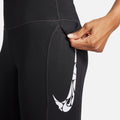 NIKE W NK FST SW HBR DF MR 7/8 TGT BLACK/WHITE Bild 8